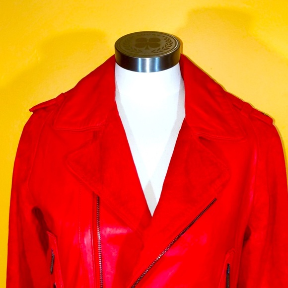 ZAC POSEN FOR TARGET LEATHER JACKET RED SZ MED FOR WOMAN - Picture 2 of 16